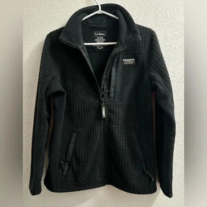 LL Bean Sweatshirt Mens Xs Regular Black Fleece Full Zip Long Sleeves Jacket